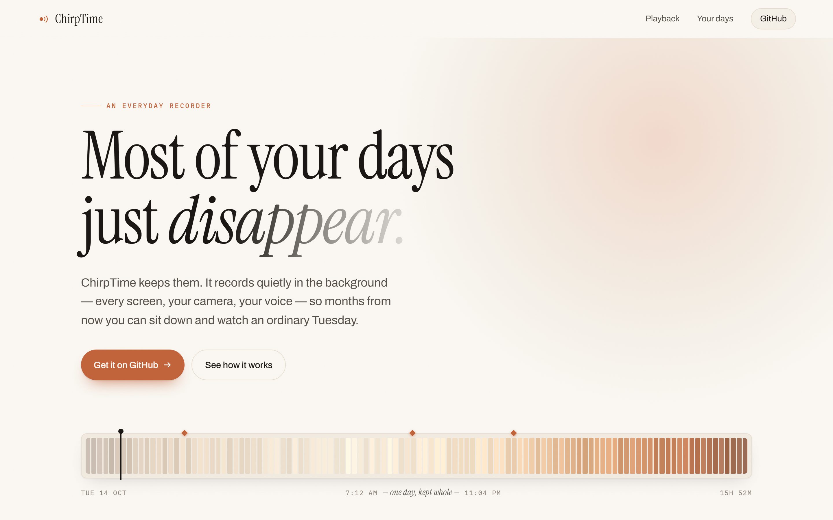Chirptime screenshot
